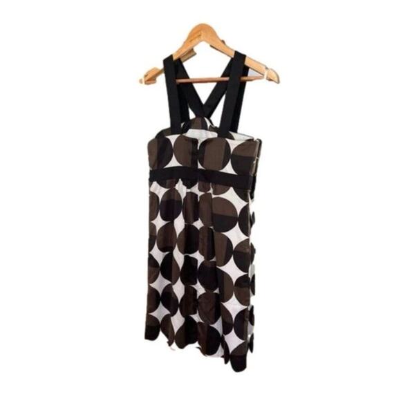 Banana Republic Halter Cocktail Dress Women’s 4 Black White Brown Geometric Prin - Picture 2 of 10